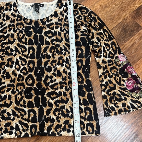 INC International Concepts Leopard and Floral Long Sleeve Top - Picture 5 of 7